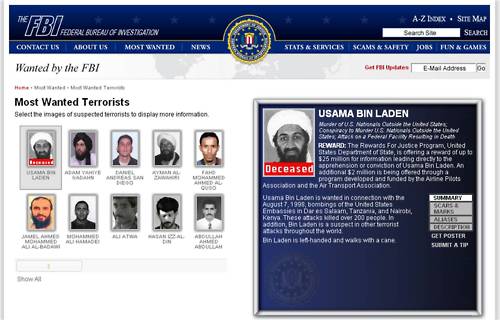 bin laden niece may 02 2011. FBI updates in Laden Most