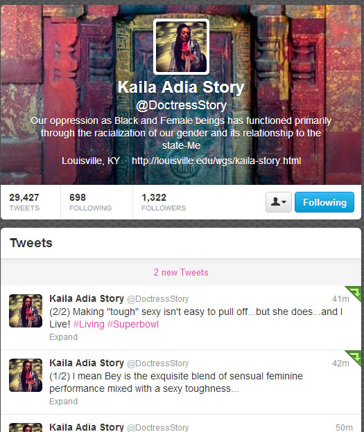 Kaila's tweets about beyonce copy