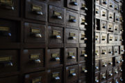 dark brown library card catalog